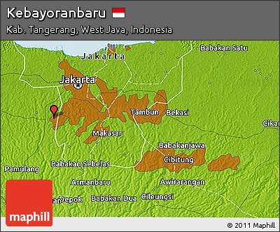 Physical 3D Map of Kebayoranbaru