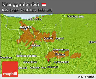 Physical 3D Map of Krangganlembur