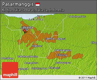 Physical 3D Map of Pasarmanggis