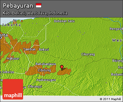 Physical 3D Map of Pebayuran