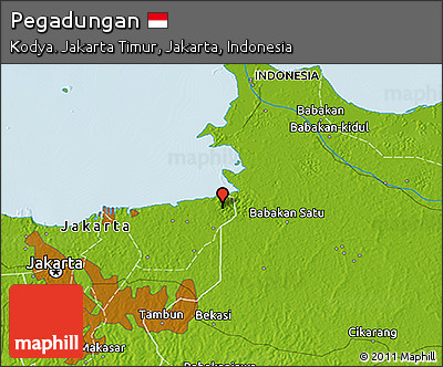 Physical 3D Map of Pegadungan