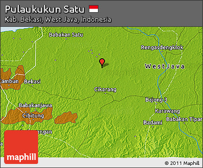 Physical 3D Map of Pulaukukun Satu