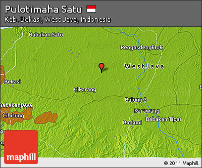 Physical 3D Map of Pulotimaha Satu