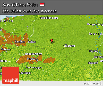 Physical 3D Map of Sasaktiga Satu