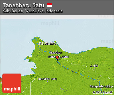 Physical 3D Map of Tanahbaru Satu