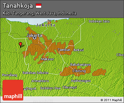 Physical 3D Map of Tanahkoja