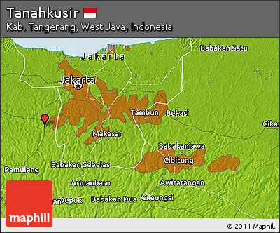 Physical 3D Map of Tanahkusir