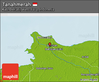 Physical 3D Map of Tanahmerah