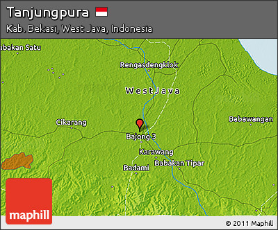 Physical 3D Map of Tanjungpura