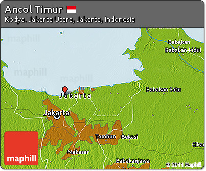 Physical 3D Map of Ancol Timur