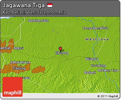 Physical 3D Map of Jagawana Tiga