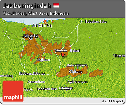 Physical 3D Map of Jatibeningindah