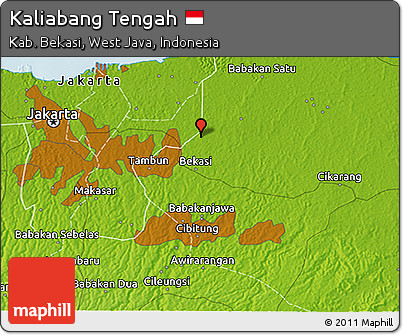 Physical 3D Map of Kaliabang Tengah