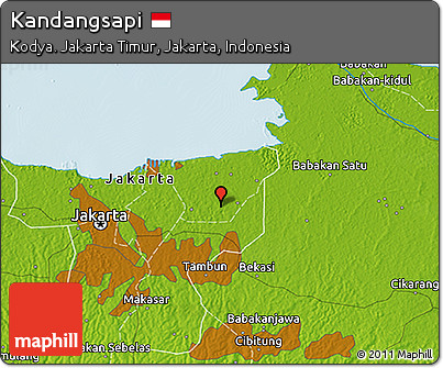 Physical 3D Map of Kandangsapi