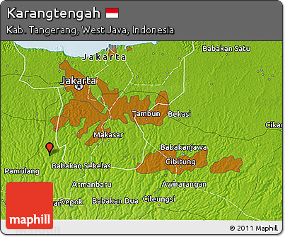 Physical 3D Map of Karangtengah
