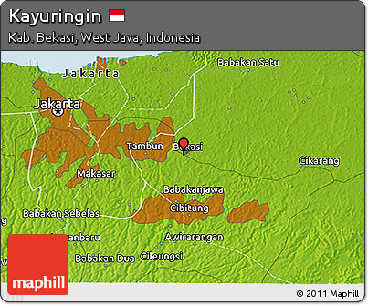 Physical 3D Map of Kayuringin