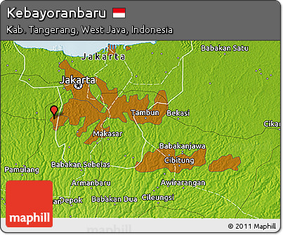 Physical 3D Map of Kebayoranbaru