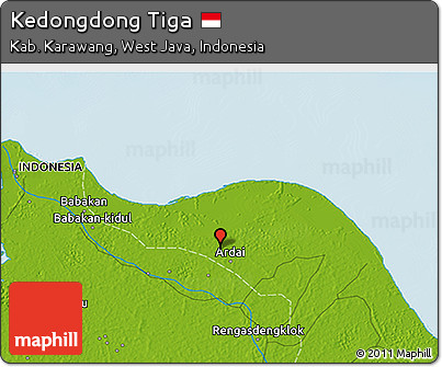 Physical 3D Map of Kedongdong Tiga