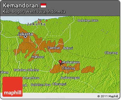 Physical 3D Map of Kemandoran