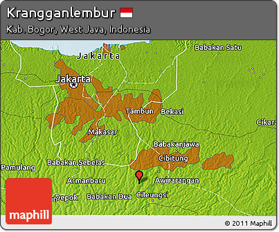 Physical 3D Map of Krangganlembur