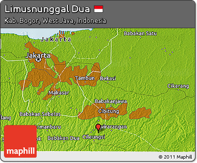 Physical 3D Map of Limusnunggal Dua