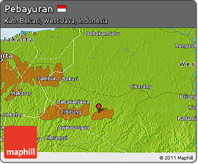 Physical 3D Map of Pebayuran