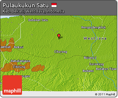 Physical 3D Map of Pulaukukun Satu