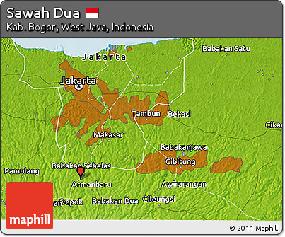 Physical 3D Map of Sawah Dua