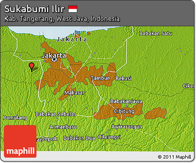 Physical 3D Map of Sukabumi Ilir