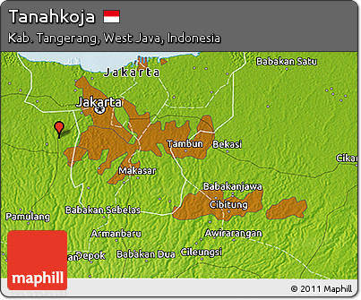 Physical 3D Map of Tanahkoja