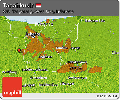 Physical 3D Map of Tanahkusir