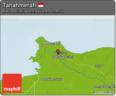 Physical 3D Map of Tanahmerah