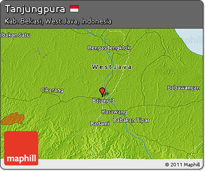 Physical 3D Map of Tanjungpura