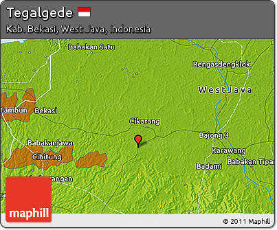 Physical 3D Map of Tegalgede