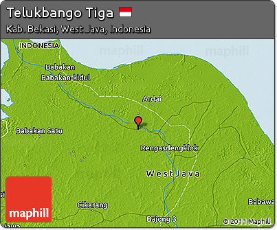 Physical 3D Map of Telukbango Tiga