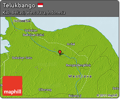 Physical 3D Map of Telukbango