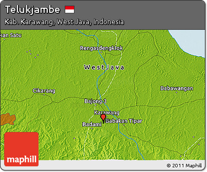 Physical 3D Map of Telukjambe