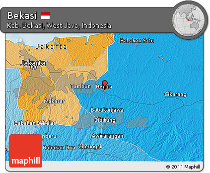 Political 3D Map of Bekasi