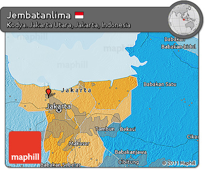 Political 3D Map of Jembatanlima