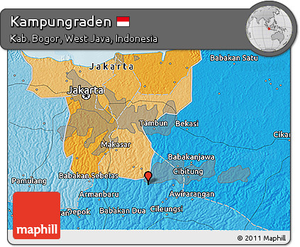 Political 3D Map of Kampungraden