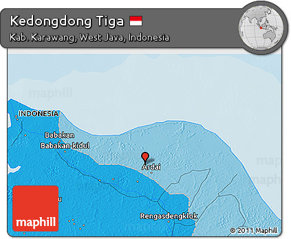 Political 3D Map of Kedongdong Tiga