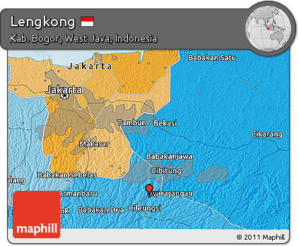 Political 3D Map of Lengkong