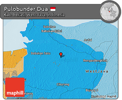 Political 3D Map of Pulobunder Dua