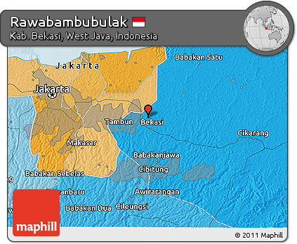 Political 3D Map of Rawabambubulak