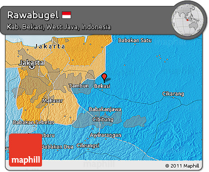 Political 3D Map of Rawabugel