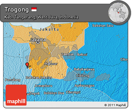 Political 3D Map of Trogong