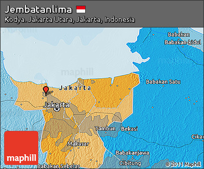 Political 3D Map of Jembatanlima