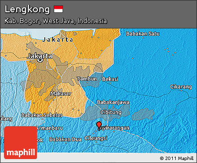 Political 3D Map of Lengkong