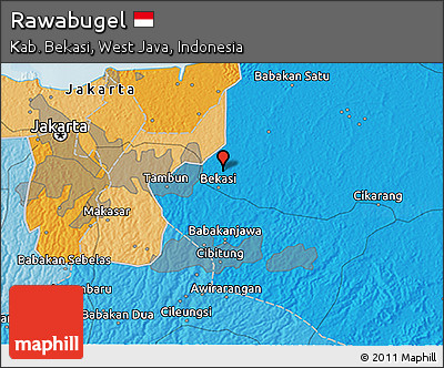 Political 3D Map of Rawabugel