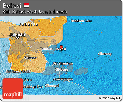 Political 3D Map of Bekasi